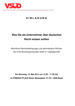 E I N L A D U N G Was Sie als Unternehmer &uuml;ber deutsches Recht