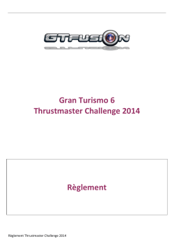 Règlement Thrustmaster Challenge