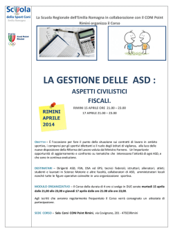Il programma - CONI Emilia Romagna