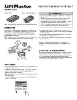 114A4494 Passport Lite Remote Controls Owners Manual