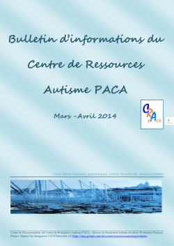 Mars -Avril 2014 - Association Nationale Centres Ressources Autisme