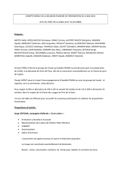 Compte-rendu de la réunion du 6 mai 2014