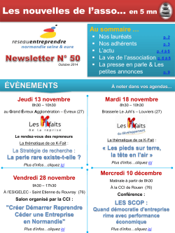 consulter la dernière Newsletter - Réseau Entreprendre Normandie