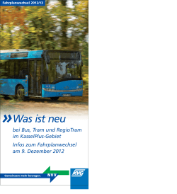 Was ist neu bei Bus, Tram und RegioTram im KasselPlus - KVG
