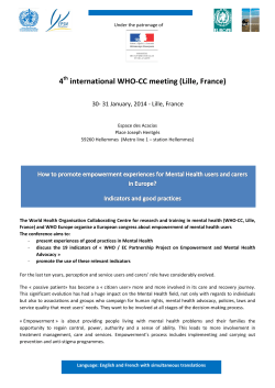 4th international WHO-CC meeting (Lille, France)