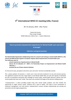 4th international WHO-CC meeting (Lille, France)