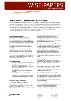Was ist Process Communication Model® (PCM)? - 5C!Concept