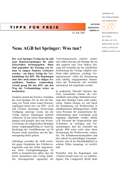 Neue AGB bei Springer: Was tun? - Journalisten 21