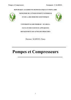Pompes et Compresseurs - e-Learn Université Ouargla
