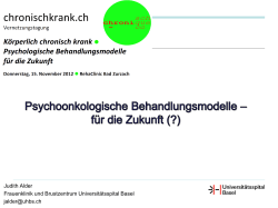 Psychoonkologische Versorgung in der - chronischkrank.ch