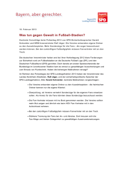 Was tun gegen Gewalt in Fußball-Stadien? - BayernSPD
