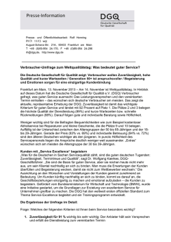 Verbraucher-Umfrage zum Weltqualitätstag: Was bedeutet - DGQ