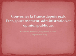 Gouverner la France depuis 1946. État, gouvernement et