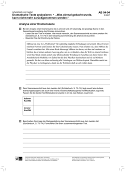 Dramatische Texte analysieren &bull; &bdquo;Was einmal - Ernst Klett Verlag