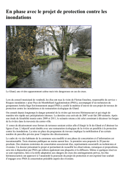Projet de protection contre les inondations