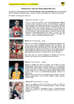 Schaut her, was aus ihnen geworden ist ! - Postsportverein Dresden