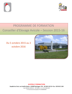 Programme 2015-16 - Avipole Formation