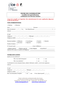 Dossier de candidature pour le CS UCA au Haras national du Pin