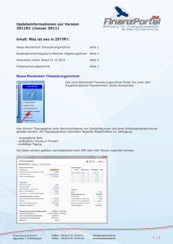 Inhalt: Was ist neu in 2011R1: - FinanzPortal24