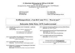 Eröffnungsreferat: „Vom BAT zum TV-L – Was ist - gew-bitterfeld.de