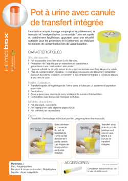 Pot à urine avec canule de transfert intégrée