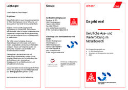 wissen Da geht was! Berufliche Aus Weiterbildung im Metallbereich