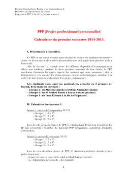 E1PLT5 PPP (calendrier et modalités)