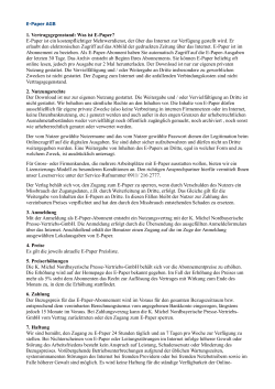1. Vertragsgegenstand: Was ist E-Paper? E-Paper - Nordbayern.de