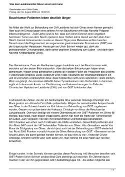 Was das Leukämiemittel Glivec sonst noch kann - ugtexte.ch