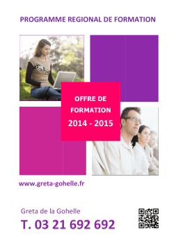 PRF offre de formation 2014 2015 Greta de la GOHELLE