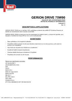 GERION DRIVE 75W90 - Unil Lubricants smeermiddelen lubricants