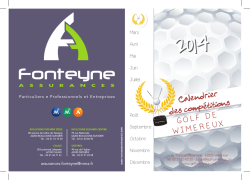 Calendrier des compétitions