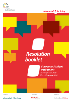 Resolution booklet - European Student Parliaments