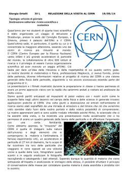 Giorgia Ortelli IV L RELAZIONE DELLA VISITA AL CERN 19/05/14