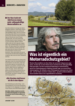 Was ist eigentlich ein Motorradschutzgebiet? - Motor-Touren