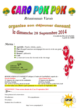informations pour la réservation
