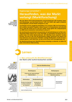 Herausfinden, was der Markt verlangt (Marktforschung) Lernen - Manz