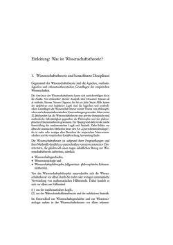 Einleitung: Was ist Wissenschaftstheorie?