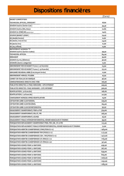 Dispositions financi&egrave;res - Ligue de Bourgogne de Basket