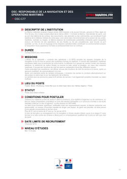 Fiche m&eacute;tier C OPS 2015
