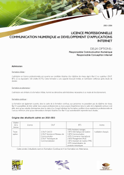 licence pro CNDAI 2013-2014