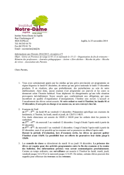 Institut Notre-Dame de Jupille Rue Charlemagne 47 4020 JUPILLE