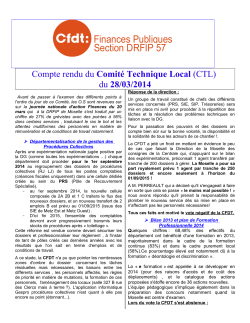 Compte-rendu CTL DRFIP 57 du 28 03 2014