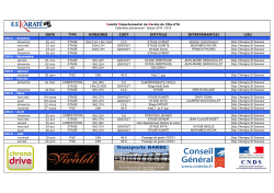 Calendrier prévisionnel saison 2014/2015