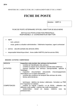 FICHE DE POSTE