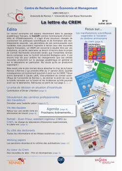 Newsletter n°4 - Crem - Université de Rennes 1