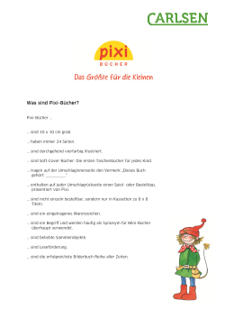 Was sind Pixi Was sind Pixi-Bücher? - Carlsen