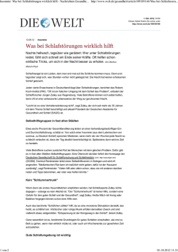 Insomnie: Was bei Schlafst&ouml;rungen wirklich hilft - Nachrichten