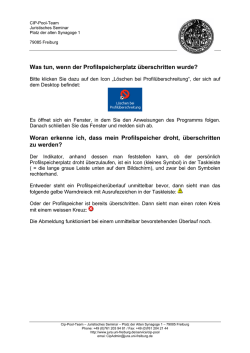 Was tun, wenn der Profilspeicherplatz &uuml;berschritten wurde? Woran
