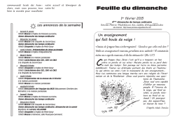 Feuille du dimanche - Paroisse Sainte Marie
